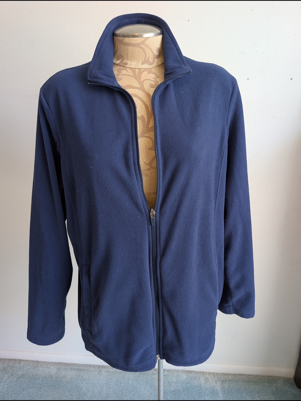 Lands' End Women's Navy Full-Zip Fleece Jacket